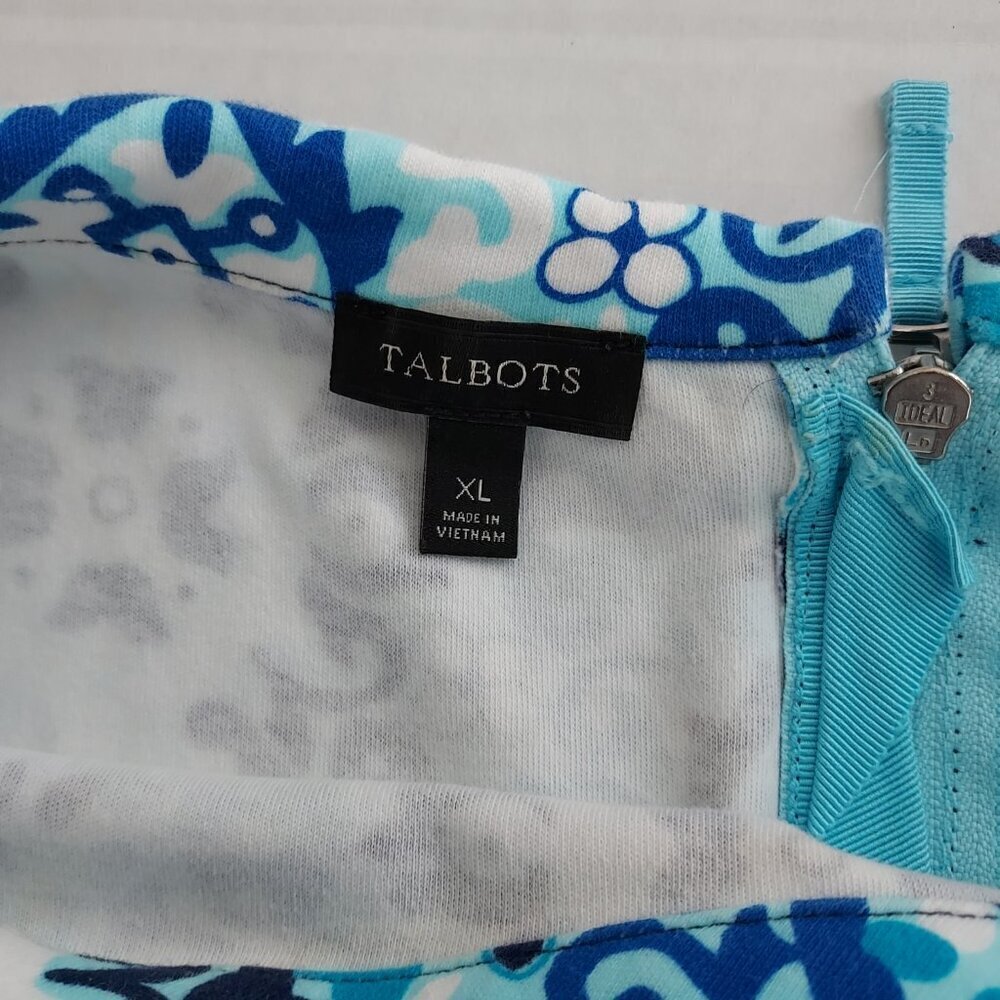 Talbots Audrey-Neck Medallion Tile Interlock Sleeveless Shift Dress Size XLG - Picture 11 of 11